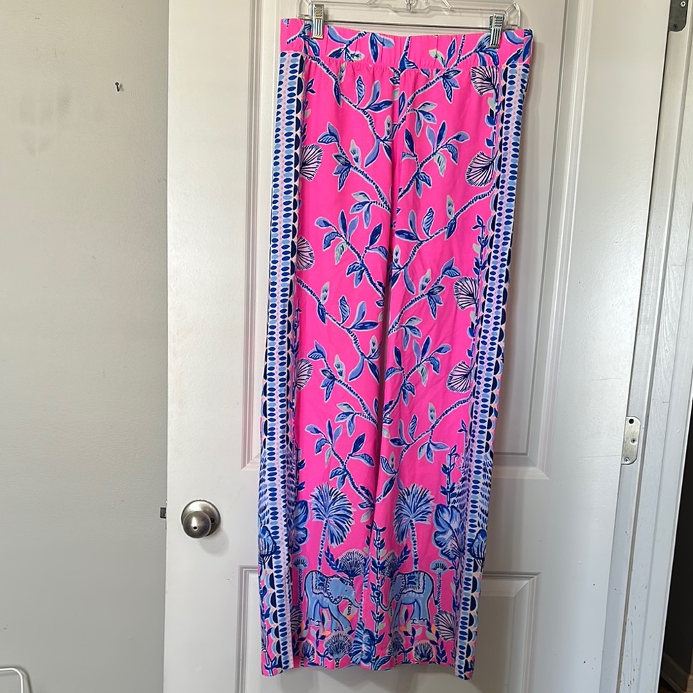 Lily Pulitzer Pink Isle Slathouse Jungle Bal Harbour Pants Wide Leg Palazzo - Picture 3 of 11
